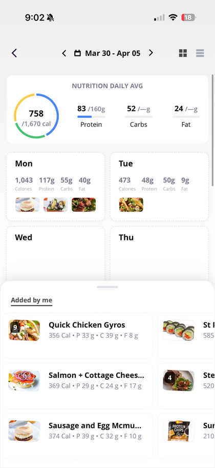 Weekly meal planner